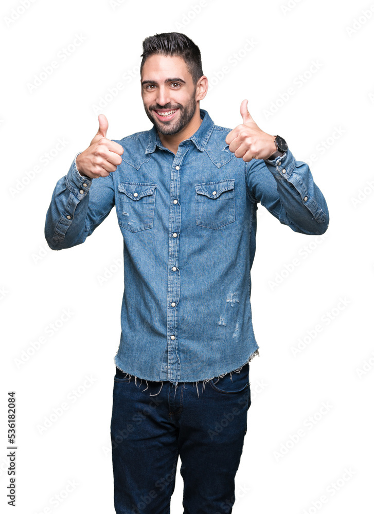 Young handsome man over isolated background success sign doing positive gesture with hand, thumbs up smiling and happy. Looking at the camera with cheerful expression, winner gesture. Young handsome man over isolated background success sign doing positive gesture with hand, thumbs up smiling and happy. Looking at the camera with cheerful expression, winner gesture.