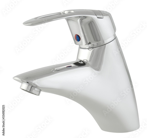 chrome,bathroom Mixer metal faucet isolated white background
