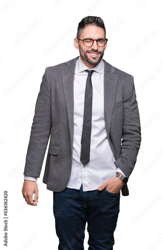 Young handsome business man over isolated background winking looking at the camera with sexy expression, cheerful and happy face. Young handsome business man over isolated background winking looking at the camera with sexy expression, cheerful and happy face.