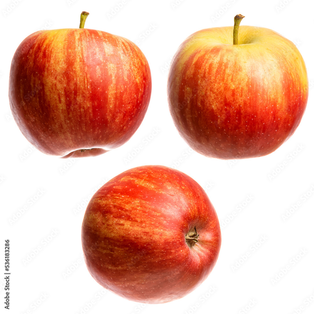 PNG. Three apples. Isolate on white background