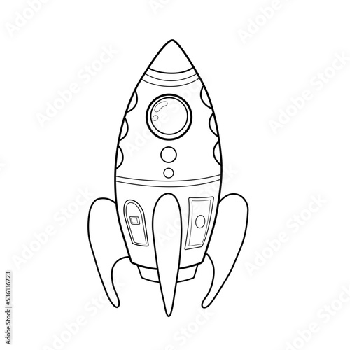 cohete nave espacial dibujo ilustración colorear