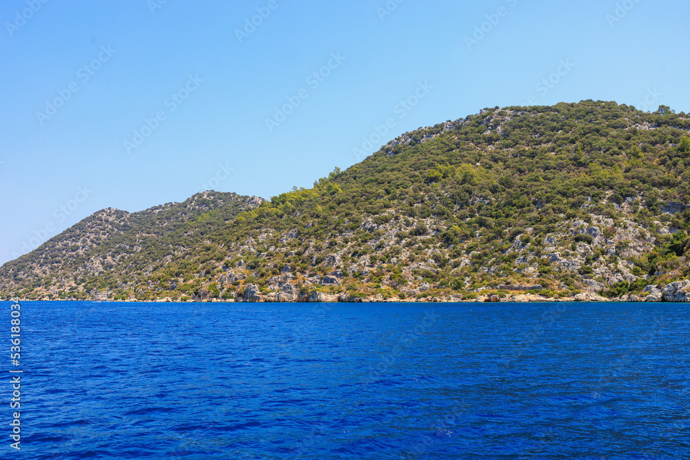 Rocky nature of Kekova island Lycian Dolichiste in Turkey in the province of Antalya