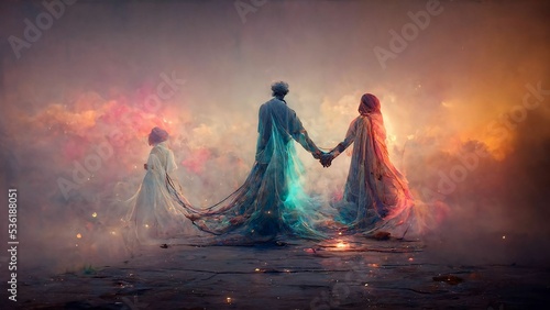 Spiritual love over the centuries reincarnated