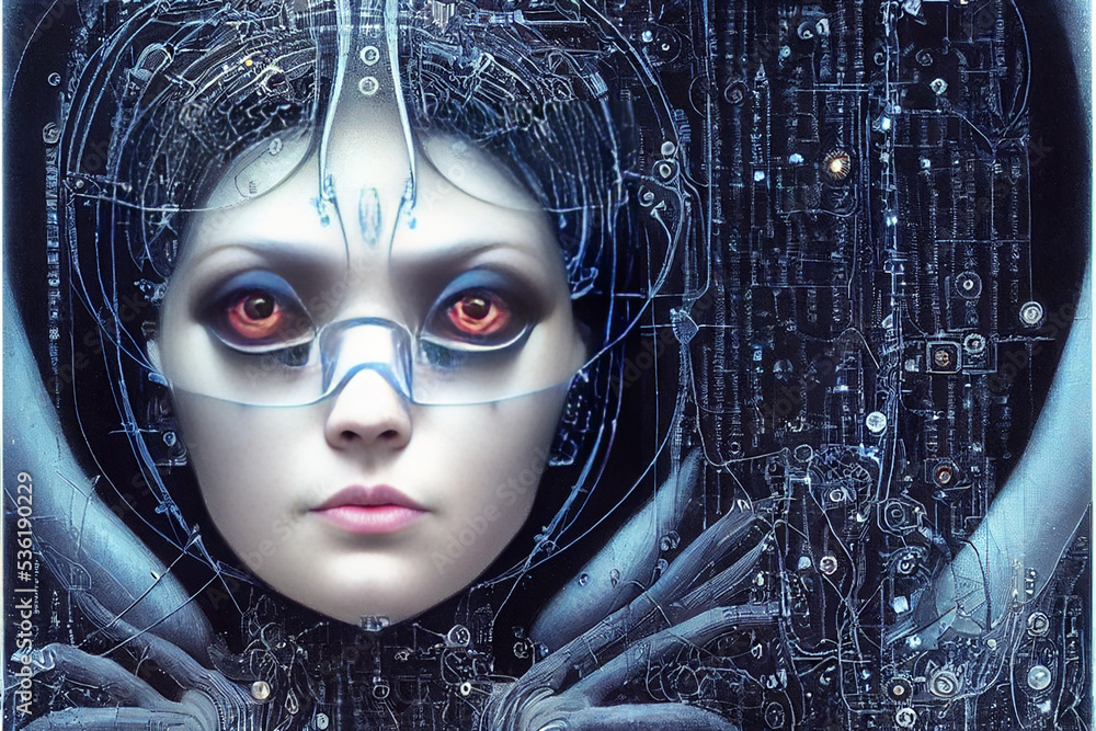interstellar woman robot illustration interstellar woman robot illustration