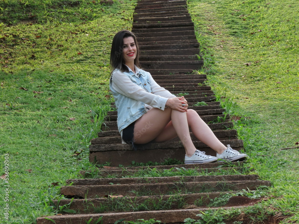 woman sitting on a bench