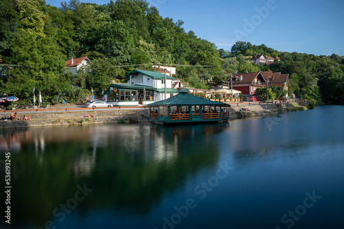 Raft cafe on river Gradac, Valjevo