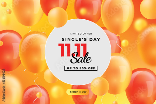 realistic single s day sale illustration vector design illustration