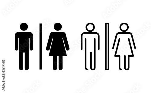 Toilet icon vector for web and mobile app. Girls and boys restrooms sign and symbol. bathroom sign. wc  lavatory