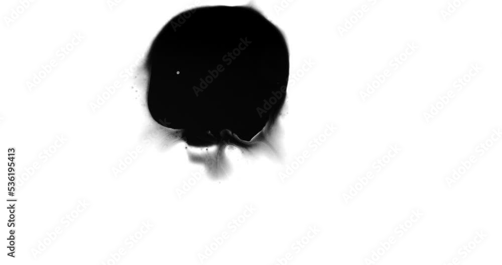 Ink Impact On White Surface Causing Abstract Shapes Ink Impact On White Surface Causing Abstract Shapes