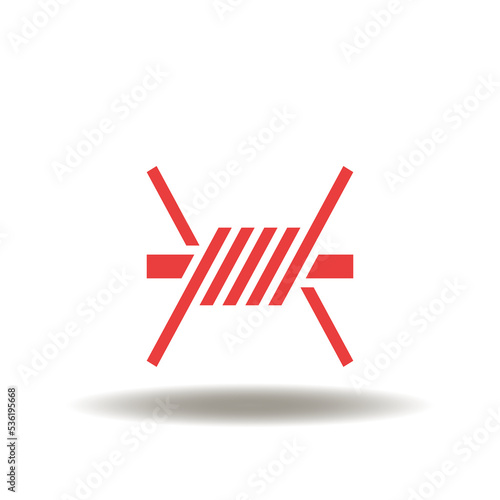 Vector illustration of barbed wire. Icon of restriction of liberty. Symbol of prison. Sign of imprisonment, prisoner.