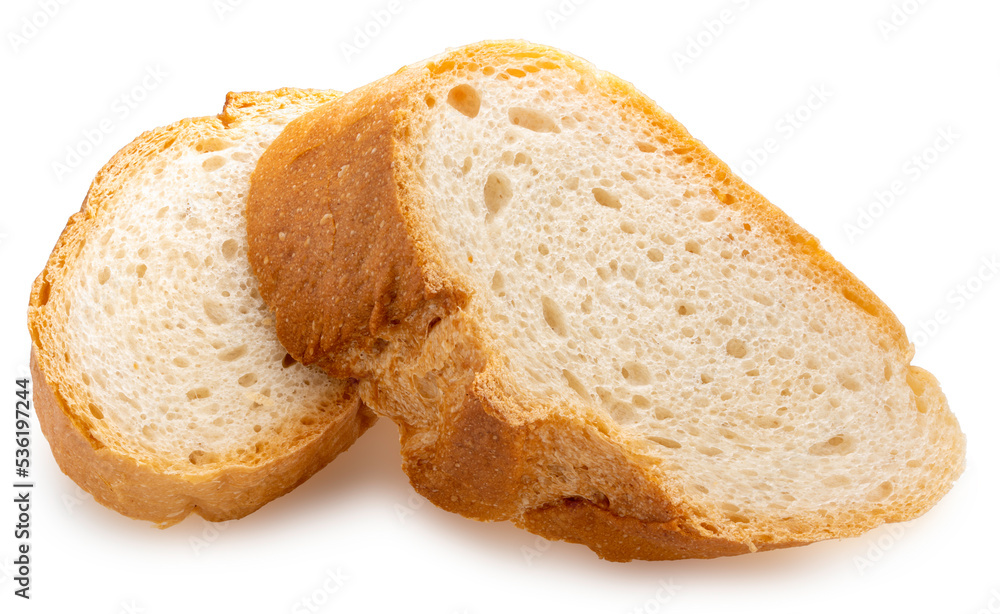 Freshly baked Delicious baguette bread isolated on white background, baguette bread on white With work path.