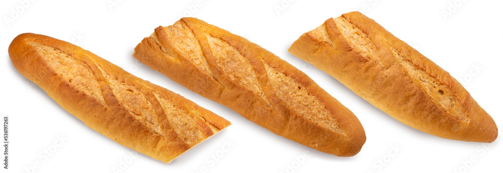 Freshly baked Delicious baguette bread isolated on white background, baguette bread on white With work path. Freshly baked Delicious baguette bread isolated on white background, baguette bread on white With work path.