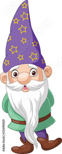 Cartoon happy gnomes on white background