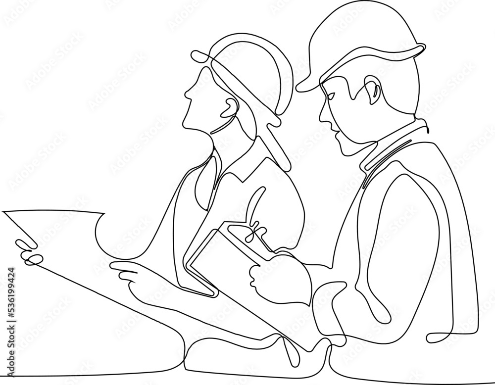 construction manager and engineer working on building site. Vector illustration construction manager and engineer working on building site. Vector illustration