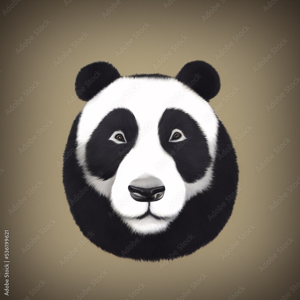Cute panda head circular design Cute panda head circular design