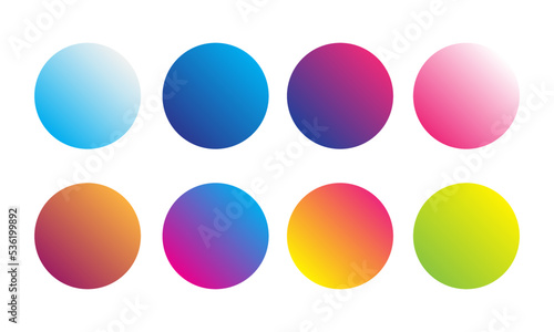 set of rounded gradient bright colors