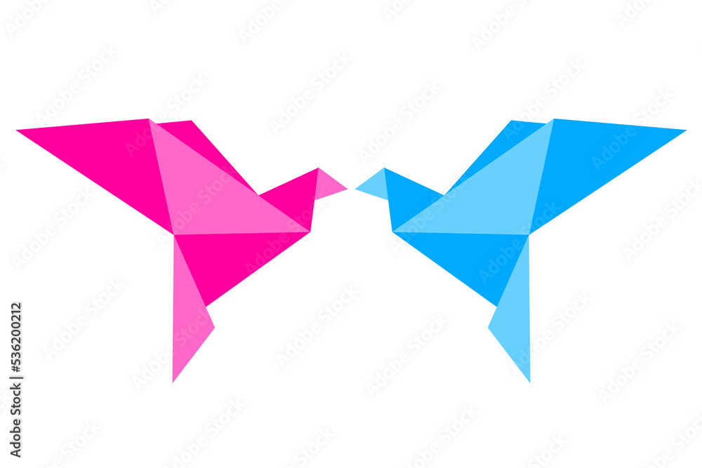Obraz premium blue and pink clipart bird design icon