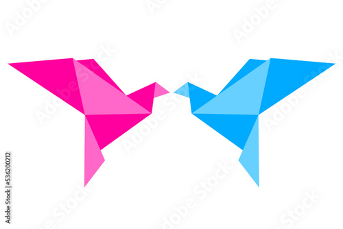 blue and pink clipart bird design icon