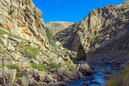 Scenic drive along the Cache La Poudre Wild and Scenic River in Colorado