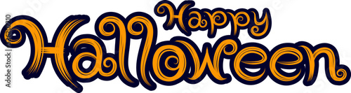 Happy Halloween text banner. Vector illustration for Halloween concept.