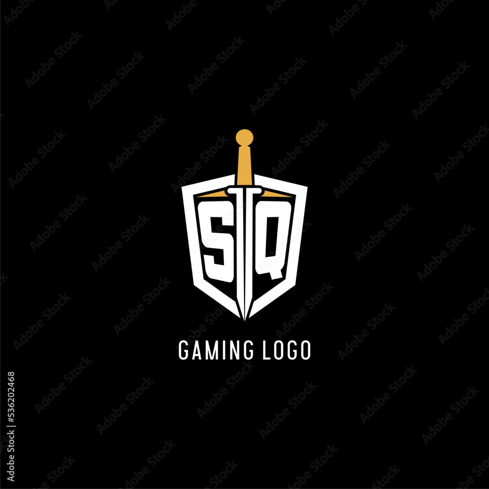 Letter SQ logo with shield and sword design inspiration Stock Vector ...