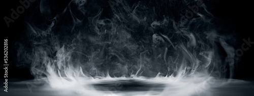 Obraz na plátně Real smoke exploding outwards with empty center
