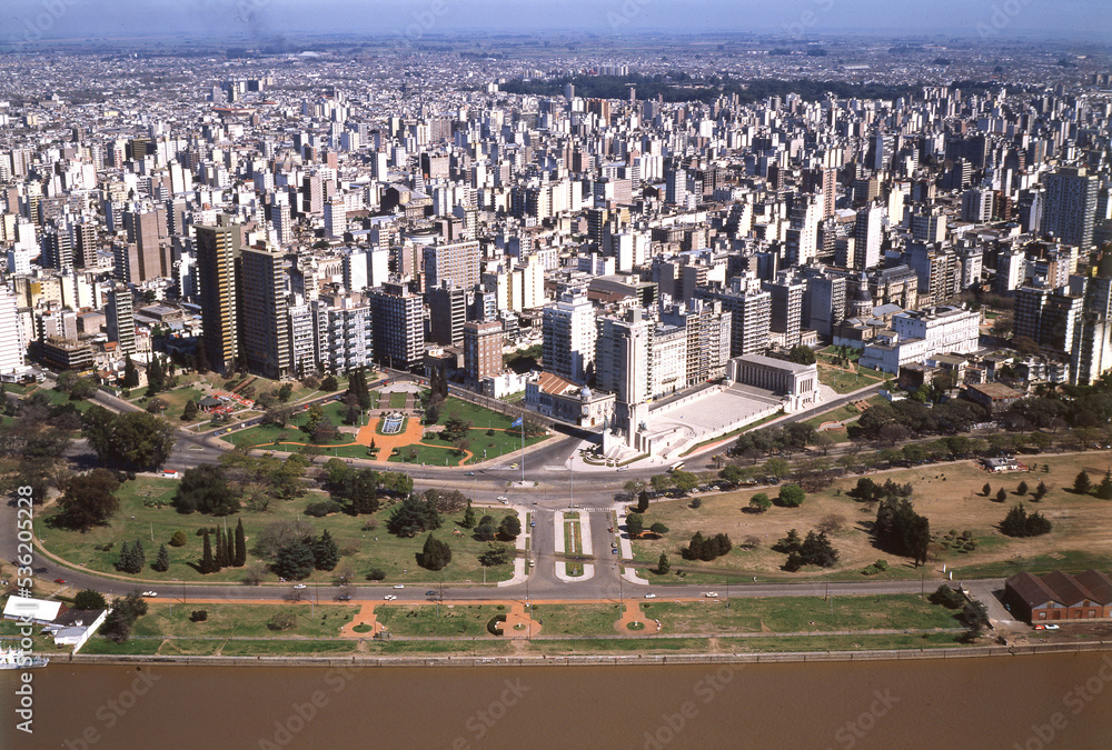 Obraz premium Panoramic view cityscape of the city of Rosario, Argentina. It is the largest city in the province of Santa Fe, in central Argentina.