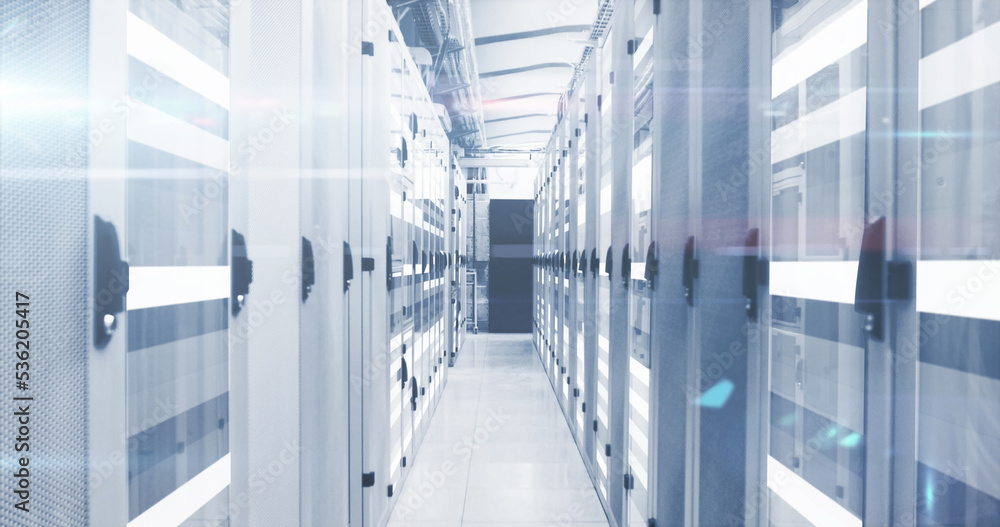 Obraz premium Image of data processing over server room