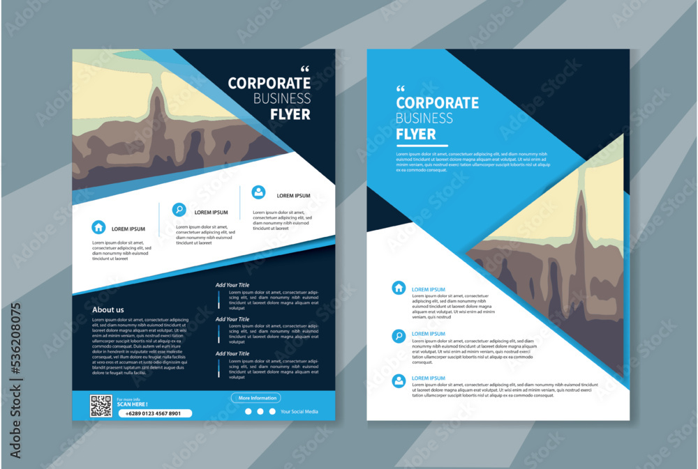 Brochure design, cover modern layout, annual report, poster, flyer in A4 with colorful triangles, geometric shapes for tech, science, market with light background