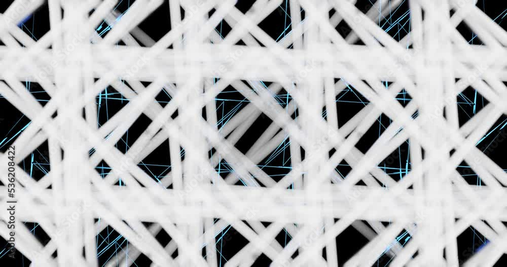 3d render with blue lines on a black background covered with white blurry, selective focus 3d render with blue lines on a black background covered with white blurry, selective focus
