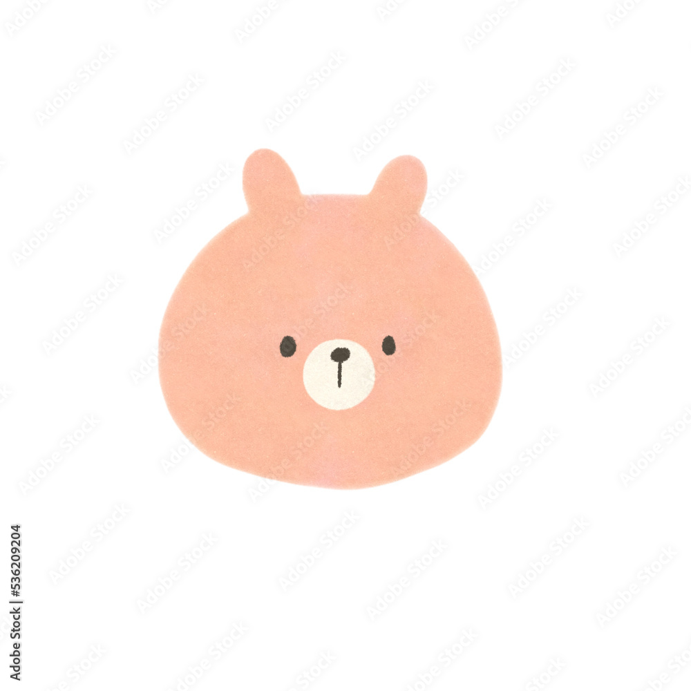 Naklejka premium 水彩画 かわいいウサギの顔アイコン 手描きイラスト素材