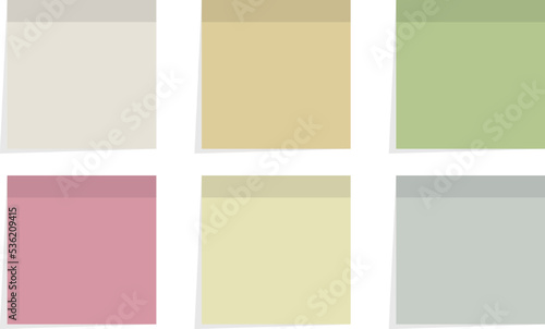set of sticky notes papers colored post note vector illustrations