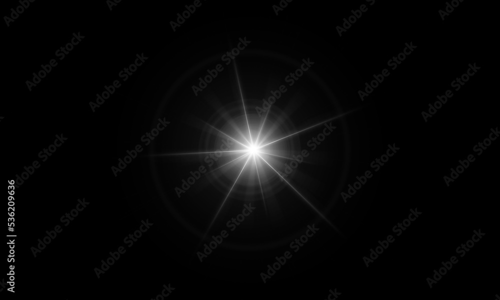 Bright light effect. Glowing light explodes. With ray. Shining sun  bright flash. Special lens flare light effect.