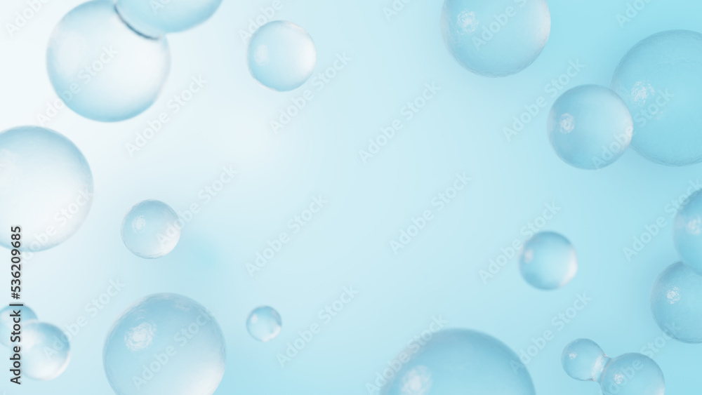 水のような抽象的な物体が複数ある空間。俯瞰。無色な水 水のような抽象的な物体が複数ある空間。俯瞰。無色な水