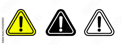 caution sign icon. Exclamation mark vector stock symbol collection