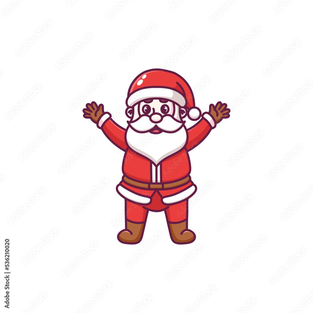 Cute santa claus cartoon character 
