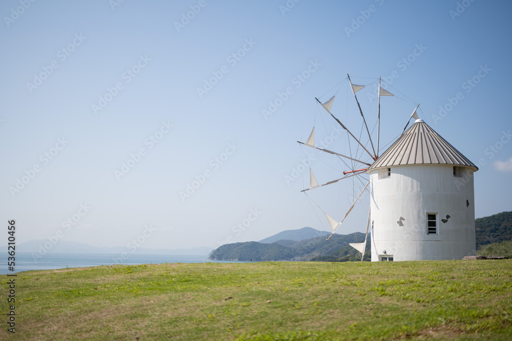 小豆島オリーブ公園　ギリシャ風車
