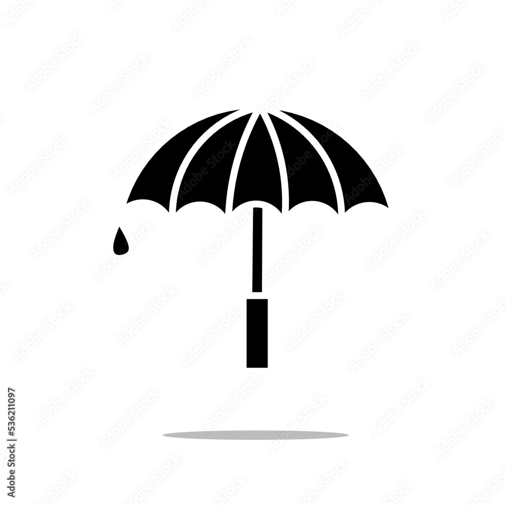 Umbrella vector icon isolated on a white background. Simple black umbrella vector icon. Signs of rain, weather.