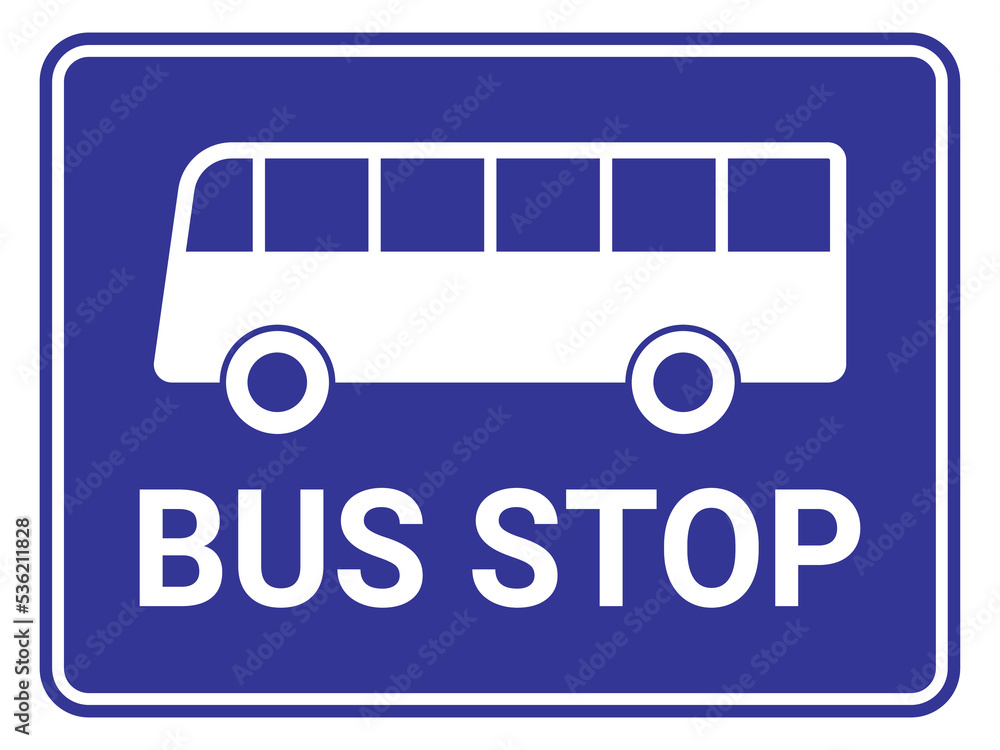 Bus Stop Sign Vector Illustration Bus Stop Sign Vector Illustration