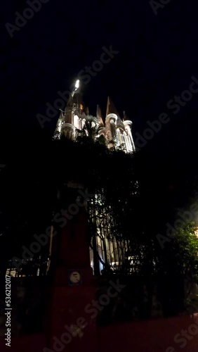 tour of san miguel arcangel chapel in san miguel de allende at night photo