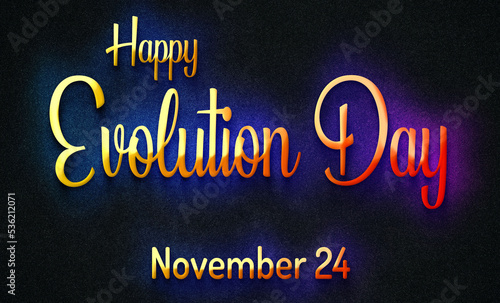 Happy Evolution Day  November 24. Calendar of November Retro Text Effect  design