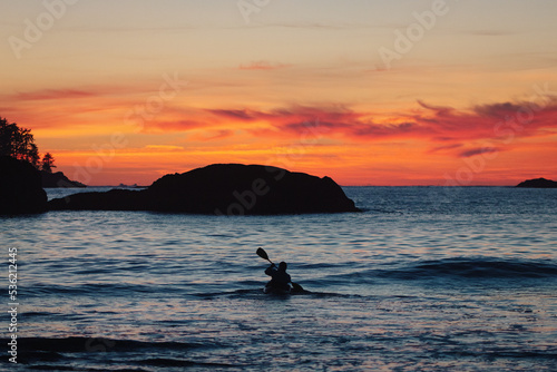 sea kayak at sunset  Tofino  B.C