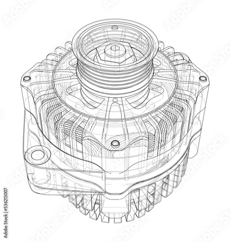 Car generator. Vector photo