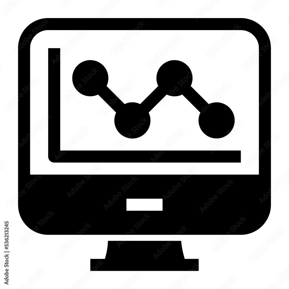 Icon Online Analytics With Style Glyph Icon Online Analytics With Style Glyph