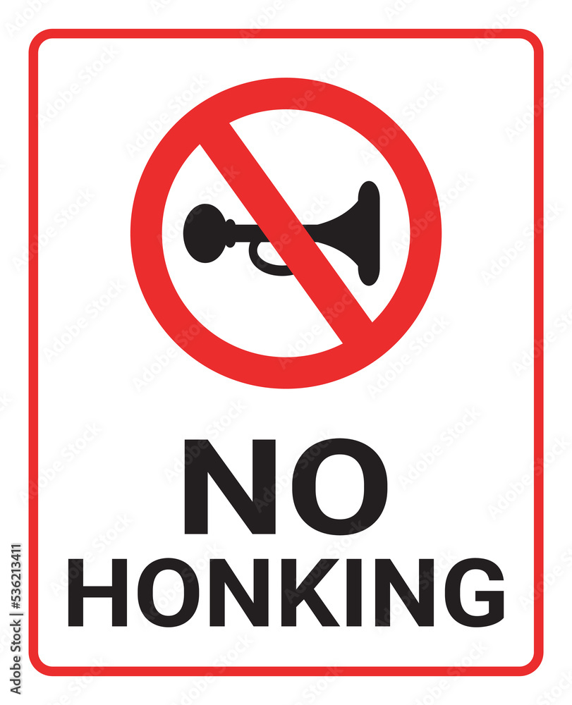 No Honking Sign Vector Illustration No Honking Sign Vector Illustration