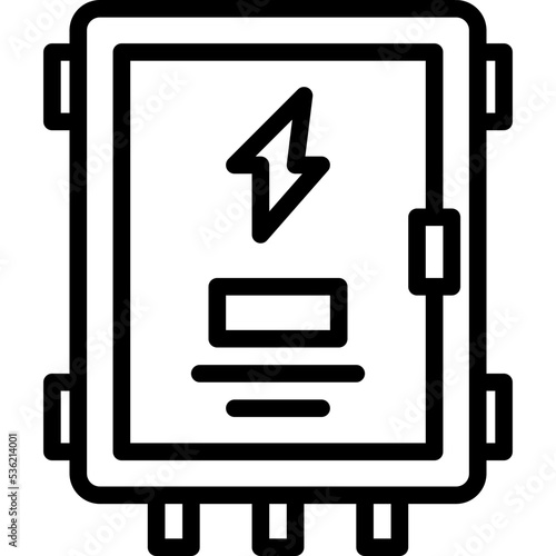 Electrical panel line icon photo