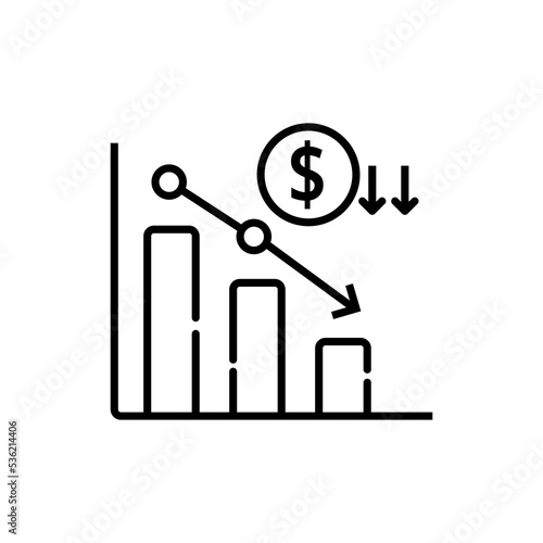 Inflation icon with linear style isolated on white background