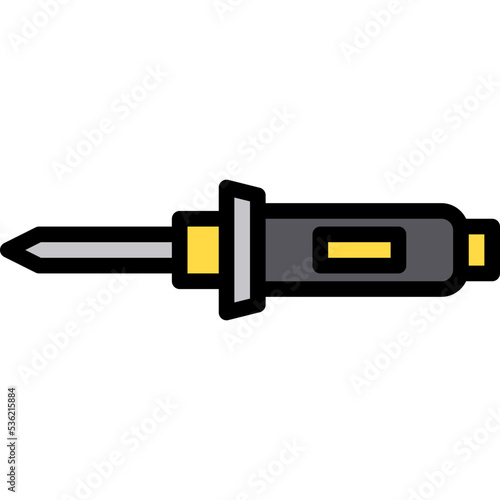 Soldering iron line icon