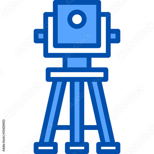 Theodolite blue line icon