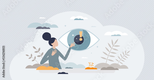 Intuition as sixth sense and inner feeling for future tiny person concept. Ability to forecast approaching events and make smart decisions based on emotional sensory skills vector illustration.